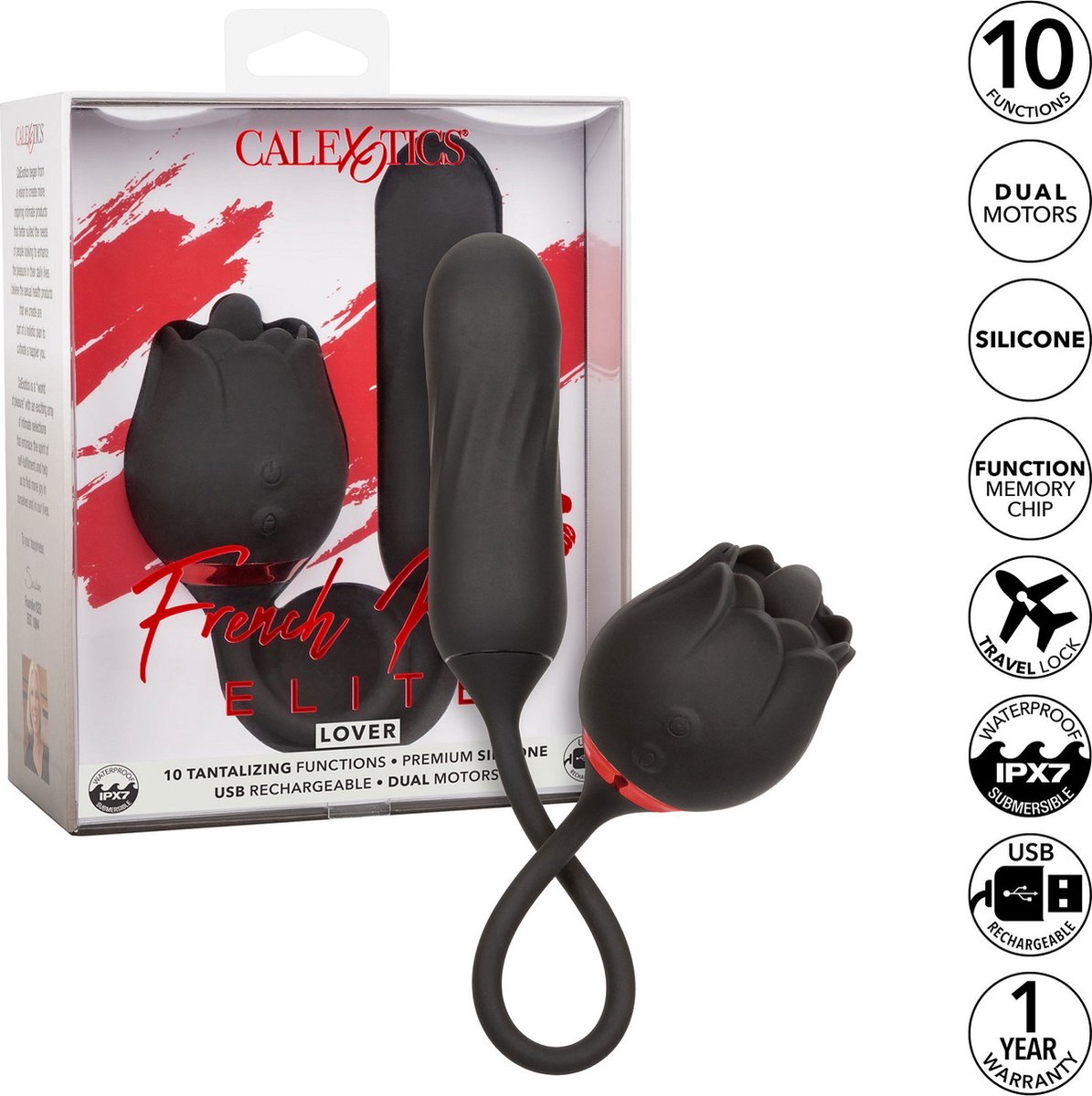 Goedkoopste Vibrator French Kiss Elite Lover - Oplaadbare vibrator - 10 vibratiestanden