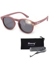 Maesy - baby zonnebril Bowi - 1-3 jaar - flexibel buigbaar - verstelbaar elastiek - gepolariseerde UV400 bescherming- dreumes en peuter - jongens en meisjes - kinder zonnebril rond - paars