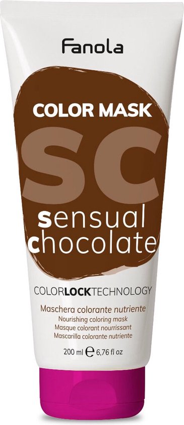 Fanola Color Mask Sensual Chocolate tube met een bruine chocoladekleurige print.