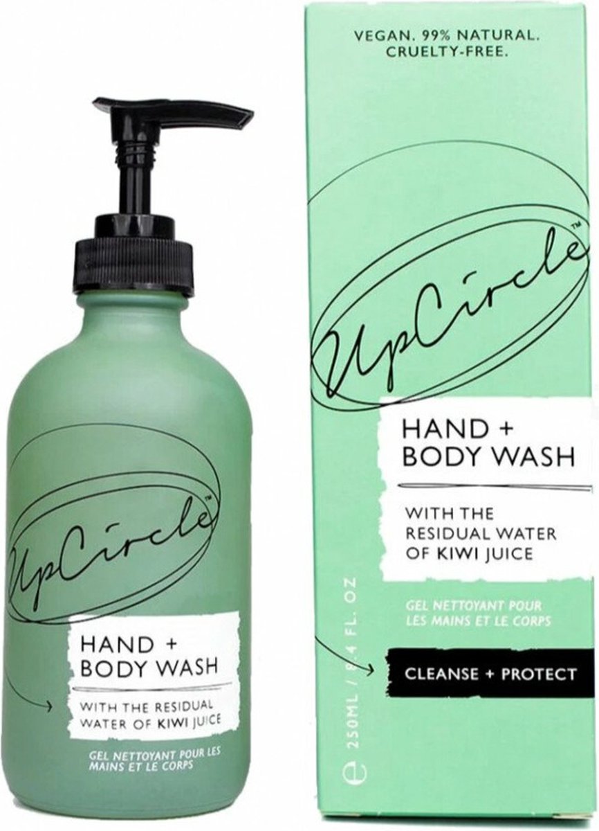 Goedkoopste UpCircle Hand Body Wash - Upcycled Kiwiwater - Citroengras - 250 ML - Veganistisch - Zacht geurend - Fris
