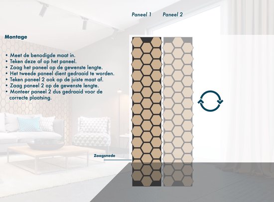 8 Panneaux Muraux Acoustiques Hexagonaux Marron Effet Bois - 30x26x2 Cm