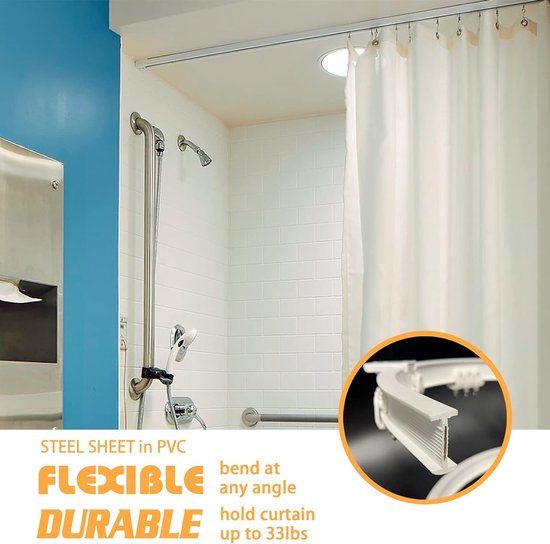 Flexibele plafondgordijnrail 3 meter gebogen gordijnrail met