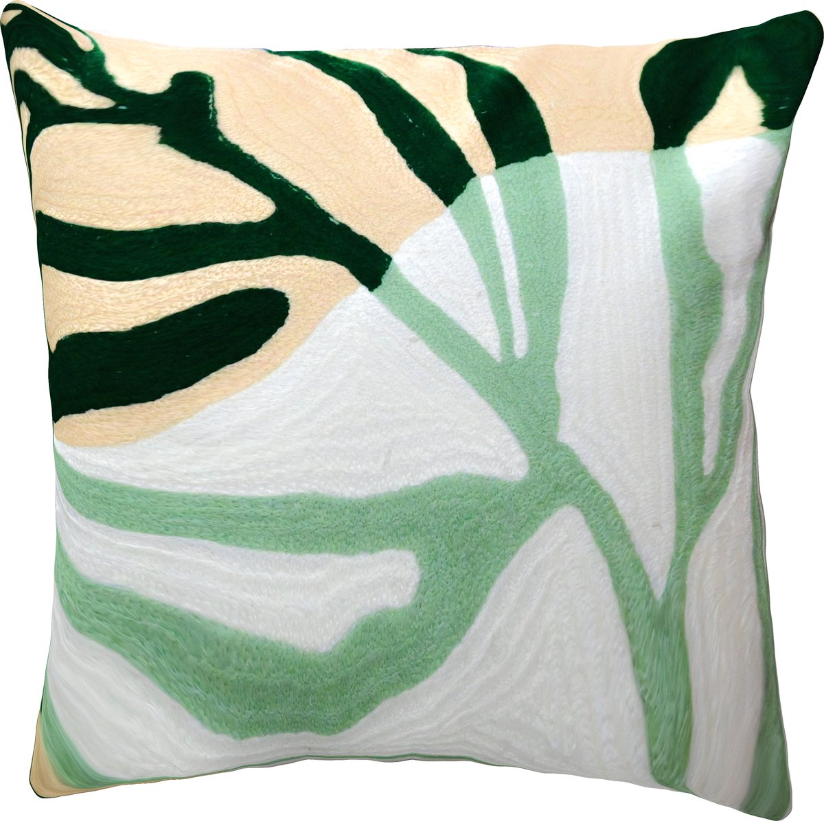 Urbane Hide Kussens woonkamer | kussenhoes 45x45 cm | kussensloop | sierkussens | cushion cover | katoen | full hand embroidery chain Wit