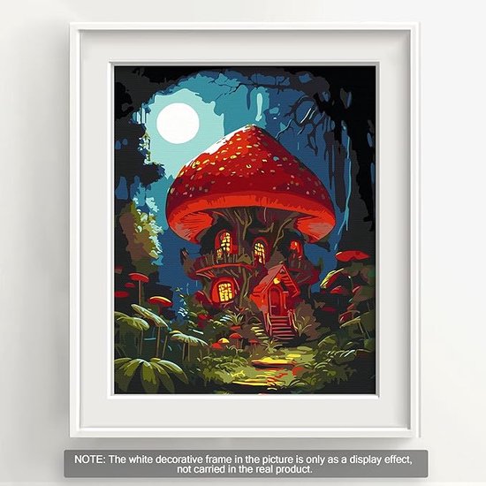 Hjjdiyes Schilderen op nummer voor volwassenen met lijst, set van 2 schilderijen voor de woonkamer, kreukvrij canvas, penselen en acrylverf, doe -het-zelf schilderen op nummer, kit als cadeau, 25 x 25