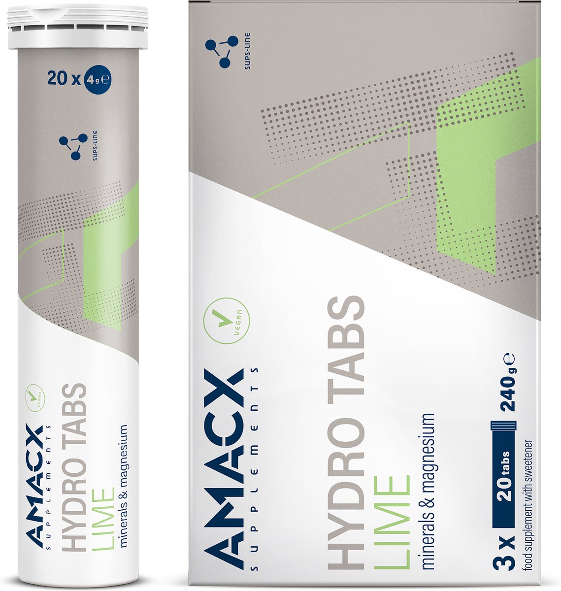 Goedkoopste Amacx Hydro Tabs - Electrolytes - Elektrolyten - Elektrolyten Poeder - Lime - 3 pack - 60 tabs
