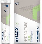 Amacx Hydro Tabs Lime - Electrolytes - Comprimés Hydratants Effervescents - 3 pack - 60 tabs