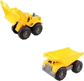 Speelgoed Bouw voertuigen - Geel - Set van 2 - + 18 maanden - binnen en buitenspeelgoed