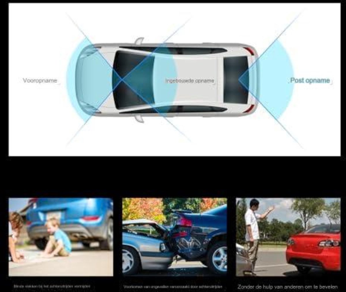 Dual dashcam - Dashcam voor en achter - Auto camera dashcam - Dashcam auto - Dual dashcam voor auto - Zwart – foto 3