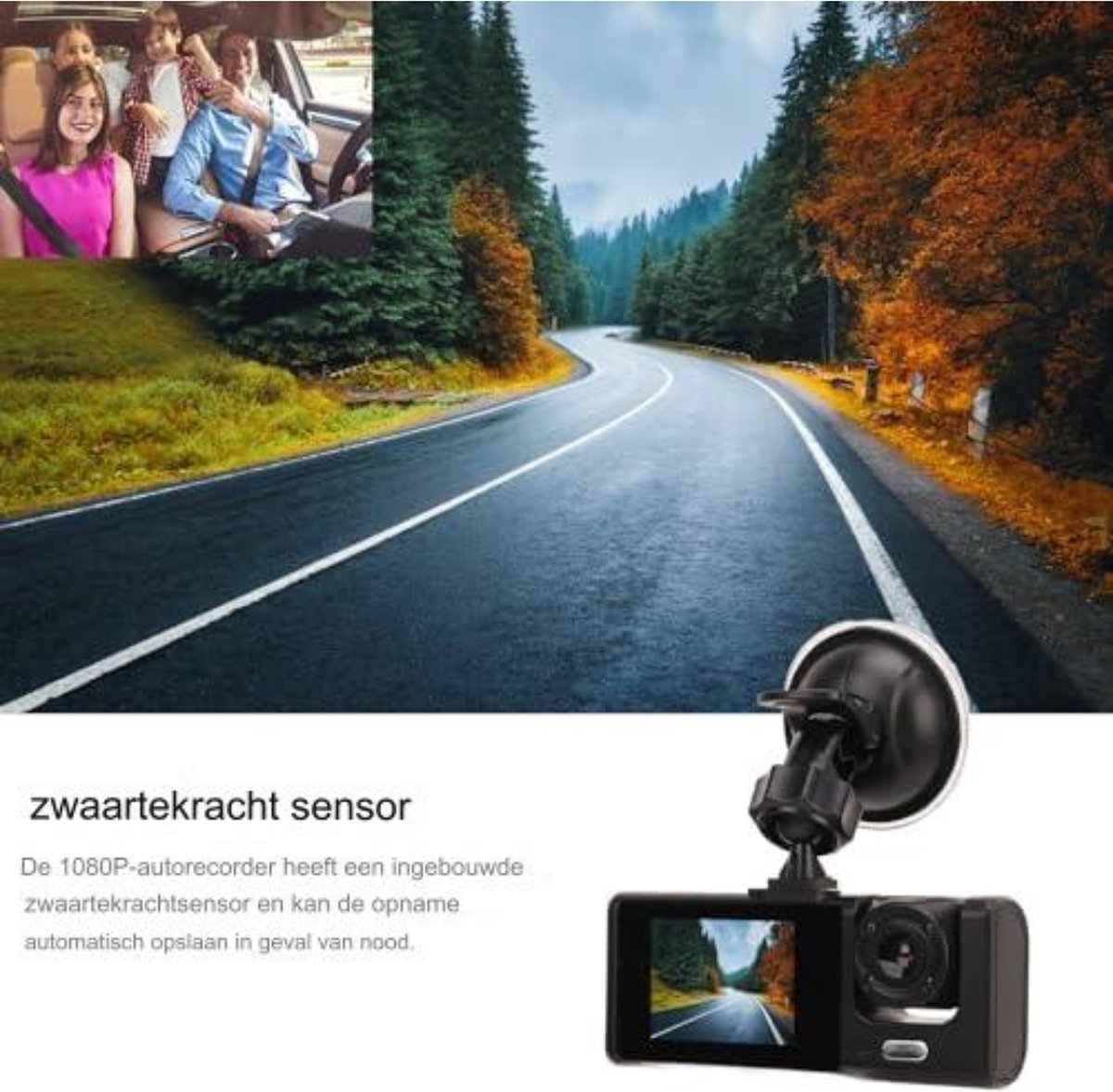 Dual dashcam - Dashcam voor en achter - Auto camera dashcam - Dashcam auto - Dual dashcam voor auto - Zwart – foto 6