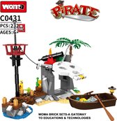 Woma Pirate - Piraat bouwset - Bouwpakket - Bouwblokken - Bouwset - 3D puzzel - Mini blokjes - Compatibel met Lego bouwstenen - 232 Stuks