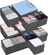 Lade organizer opvouwbare,, kast ondergoed organizer, vouwdoos stoffen doos voor ondergoed, kleding, sjaals, bh's, sokken, Stropdassen, lichtgrijs