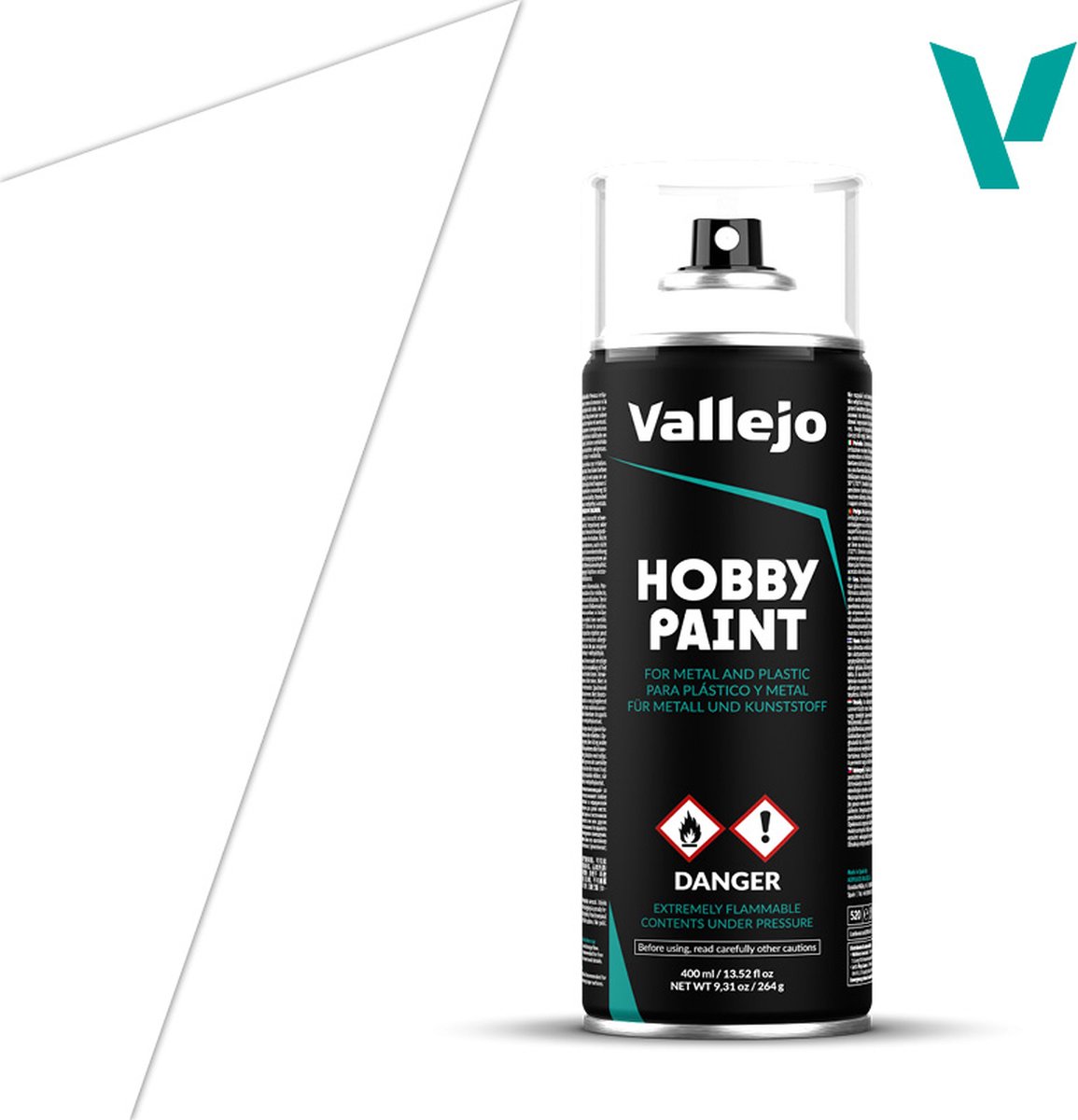 Vallejo Hobbyverf - 28010 White Primer - Spray - Verf spuitbus - 400 ml – foto 2