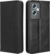 Geschikt voor Oppo A79 5G - Magnetische Sluiting - Portemonnee Flip Cover - Kaartsleuven - Book Case Hoesje - Zwart