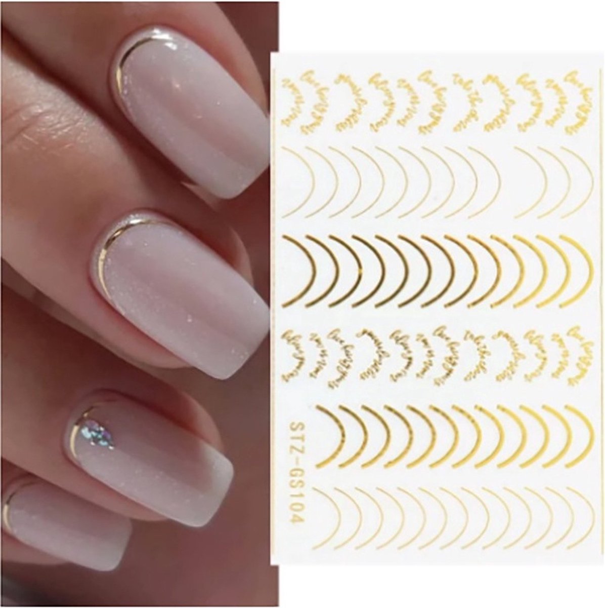 Goedkoopste Hypify® | Nagelstickers | Tijdelijk 1 1 gratis | Unieke Nagel Stickers | Kleur Goud | Nail Art 3D Stickers | Nagelstickers | Nagel Decoratie