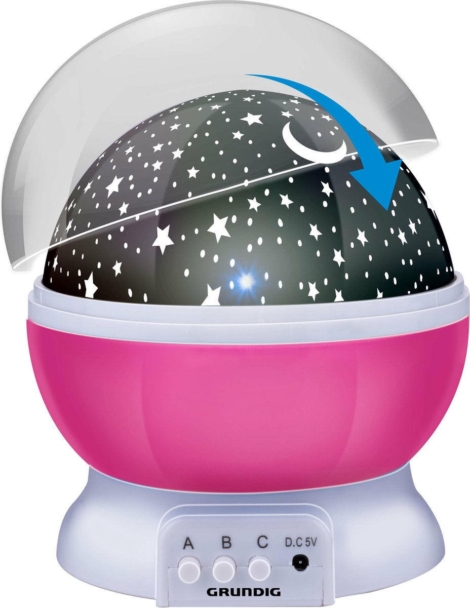 Grundig Nachtlamp sterren projector - 3 standen - 360 graden - galaxy projector sterrenhemel - roze – foto 2