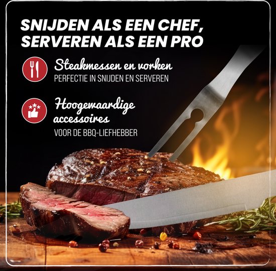 Master Knives 42 pièces - Accessoires BBQ – Outils BBQ – Set BBQ – Acier inoxydable