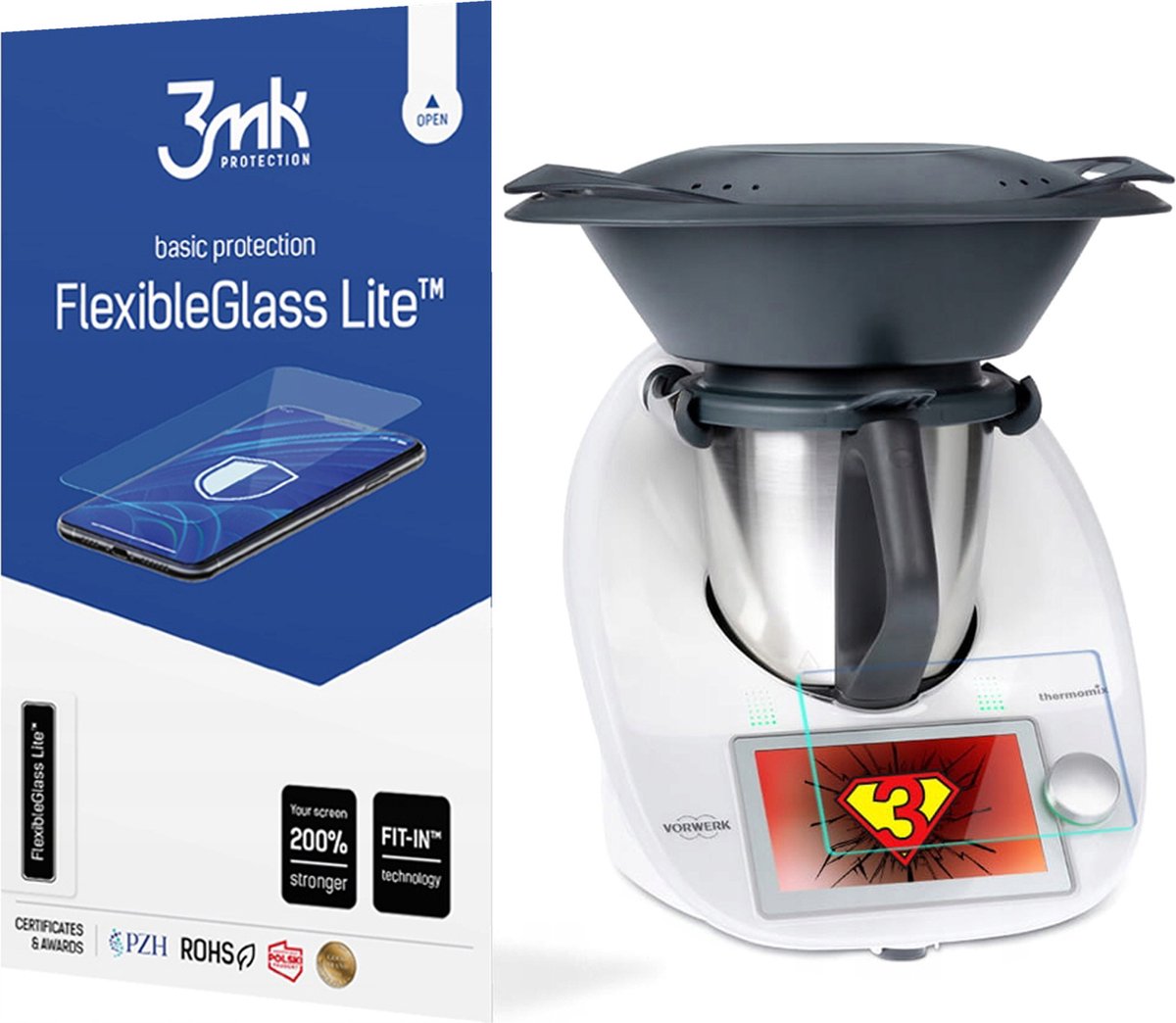 Onbreekbaar Hybride Glas voor Thermomix TM6 - 3mk FlexibleGlass Lite