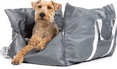 FURRIY - Autostoel hond - Donkergrijs - Maat L - 65 x 65 x 35 cm - Wasbaar - Waterbestendig - Incl. autogordel