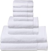 Handdoeken, set van 8 in wit, premium hotel & spa-kwaliteit, 2 douchehanddoeken 70 x 140 cm, 2 handdoeken 40 x 70 cm, 4 gezichtsdoeken 30 x 30, 100% fijnste katoen, 600 g/m², Made in Portugal, duurzaam