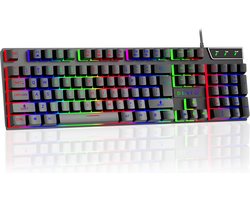 DINTO® Gaming Toetsenbord - Gaming keyboard - Led RGB - QWERTY - Zwart