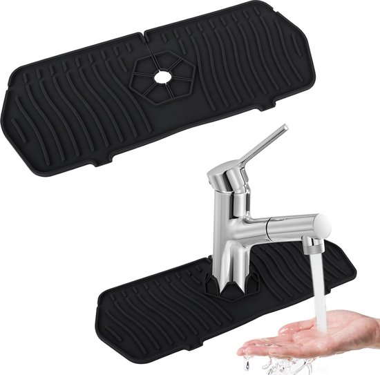 Kraanmat voor keuken gootsteen - Diatomeeënaarde kraan spatbescherming, sneldrogende gootsteenbeschermer - waterabsorberende steen voor badkamer wastafel [donkergrijs, 50,8 cm x 9,9 cm Kraanmat voor keuken gootsteen - Diatomeeënaarde kraan spatbescherming, sneldrogende gootsteenbeschermer - waterabsorberende steen voor badkamer wastafel [donkergrijs, 50,8 cm x 9,9 cm