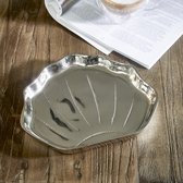 Riviera Maison Klein Dieblad Zilver voor koffie of als decoratie - RM Shiny Shell mini dienblad zeeschelp