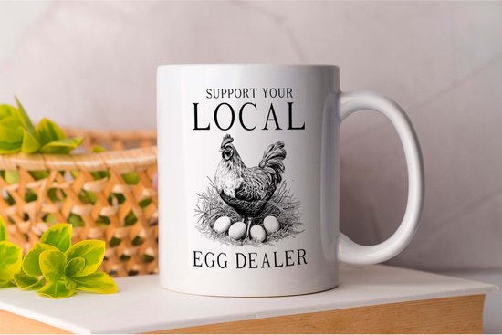 Mug Soutenez votre marchand d’œufs local - FarmLife - Cadeau - Cadeau - Agriculteurs - Agriculture - FarmFresh - Agriculture à la ferme - Agriculture - Ferme fraîche - Agriculture biologique