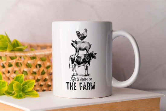 Mug La Life est meilleure à la ferme - FarmLife - Cadeau - Cadeau - Agriculteurs - Agriculture - FarmFresh - Vie à la ferme - Agriculture - Ferme fraîche - Agriculture biologique