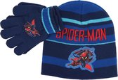 Spiderman Muts met Handschoenen - One Size - Winterset - Donkerblauw