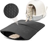 Nobleza UGJ - Kattenbakmat - Kattenmat Met Filter - Kattenbak Accessoires - Grit Opvanger - 3 lagen - 60x45 cm - Opvouwbaar - Zwart