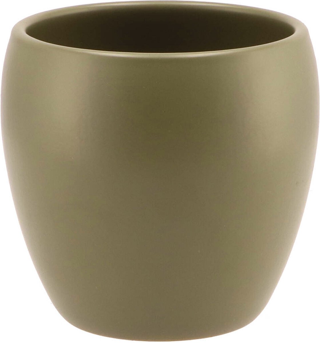 DK Design Bloempot/plantenpot - Vinci - olijfgroen mat - voor kamerplant - D13 x H14 cm
