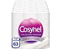 Cosynel Toiletpapier - 63 rollen - Wit 3-laags - Voordeelverpakking