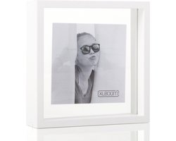 XLBoom Floating Box Fotolijst Wit 20x20cm - Zwevend houten frame met glas - Verkrijgbaar in wit en zwart – Tijdloze design fotolijst voor modern wonen