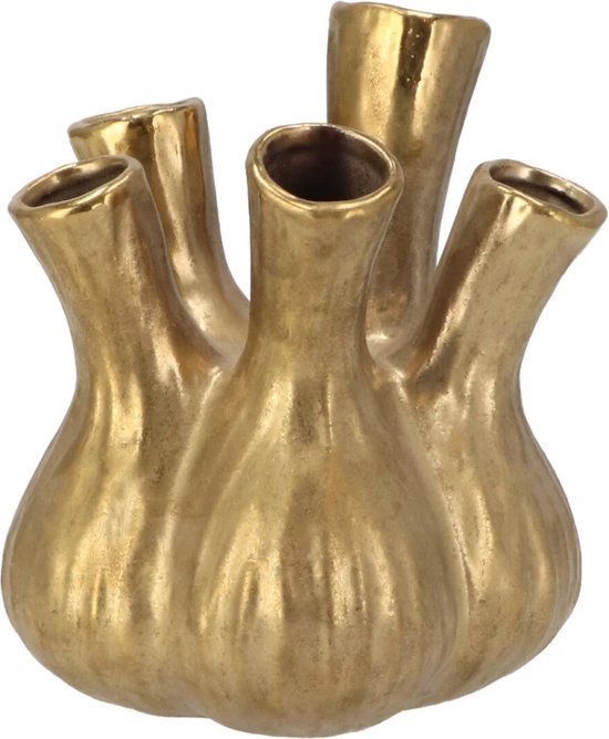Daan Kromhout - Vase tulipe - Vase Tooter -Aglio - Or - Vase à fleurs - 17 x 20 cm - Céramique