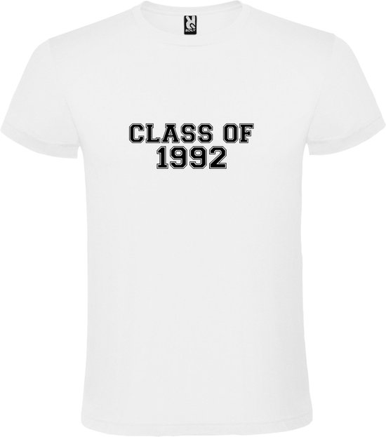 Zwart T-Shirt met “Class of 1992 “ Afbeelding Wit