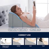 Leeskussen voor bed en bank - traagschuim wigkussen - ergonomisch rugkussen - perfect voor rugondersteuning bij het ontspannen, spelen, lezen of televisie kijken - breed