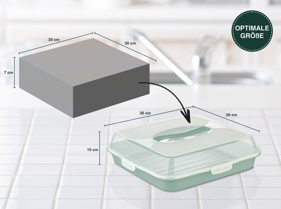Ezvsevuo 5 stuks taartdozen van karton, 30,5 x 30,5 cm, witte taartdoos met transparant venster en dienblad, transportbox voor cake, vierkante taartdozen van karton (30,5 x 30,5 x 20,3 cm