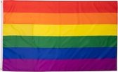Regenboog vlag 90 x 150 cm - Polyester - LGBTQI+ - 2 ophangringen