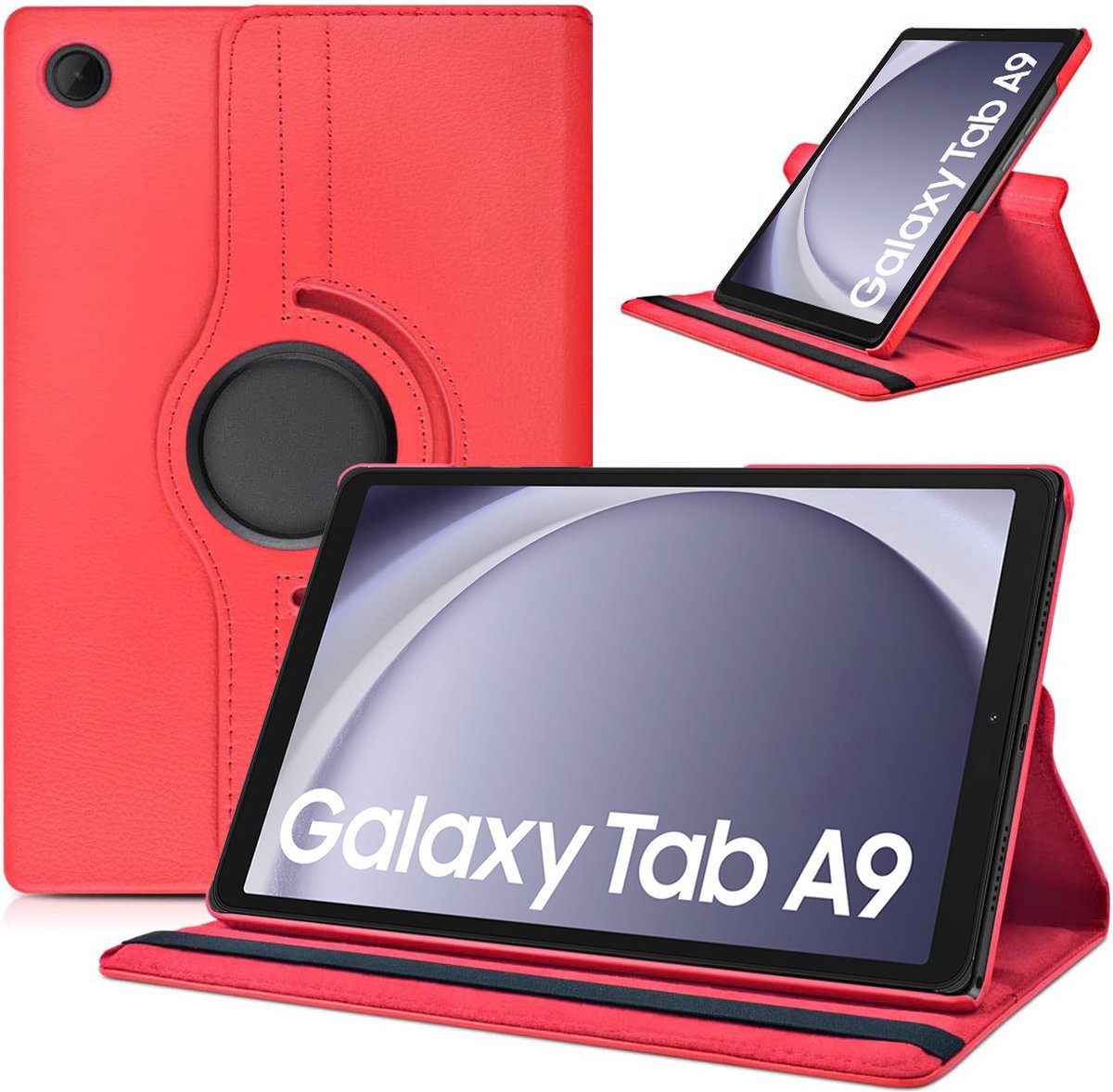 Draaibaar Hoesje - Rotation Tabletcase - Multi stand Case Geschikt voor: Samsung Galaxy Tab A9 8.7 inch 2023 (Model: SM-X110 / SM-X115 / SM-X117) Rood
