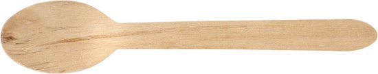 Lepel uit hout, 16,5 cm, pak van 250 stuks