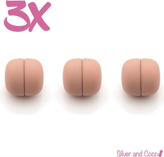 SilverAndCoco® - Hijab Magneten | Magneet voor Hoofddoek - Peach (3 stuks) + opberg tasje