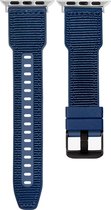 Hybride nylon-siliconen bandje - geschikt voor Apple Watch Series 1/2/3/4/5/6/7/8/9/SE met case size 38 mm / 40 mm / 41 mm - blauw