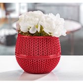 6pcs Pots de fleurs, pots de cactus 6,5 cm avec drainage et motif au crochet
