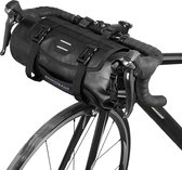 Waterdichte voorfietstas, fietsvoorframe stuur bagagedrager met wiel, droge tas bovensluiting 3L-7L verstelbaar, zwart