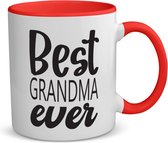 Akyol - best grandma ever koffiemok - theemok - rood - Oma - oma mama - moederdag - cadeau - verjaardag - oma - 350 ML inhoud