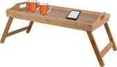 Bambou & Co Ontbijt op bed/tafeltje/dienblad op pootjes - 53 x 33 x 21 cm - bamboe - serveer tray - lezen/eten - bedtafel