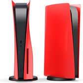 RAMBUX® - Playstation 5 Cover - Façades ps5 - Housse de protection mate pour PS5 - Installation facile - Rouge