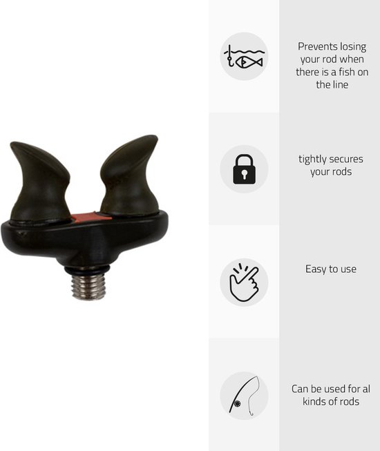 Faith Lock Rest Black - Green - per 3 - Achtersteun - Karper vissen - Hengelsteun — afbeelding 3