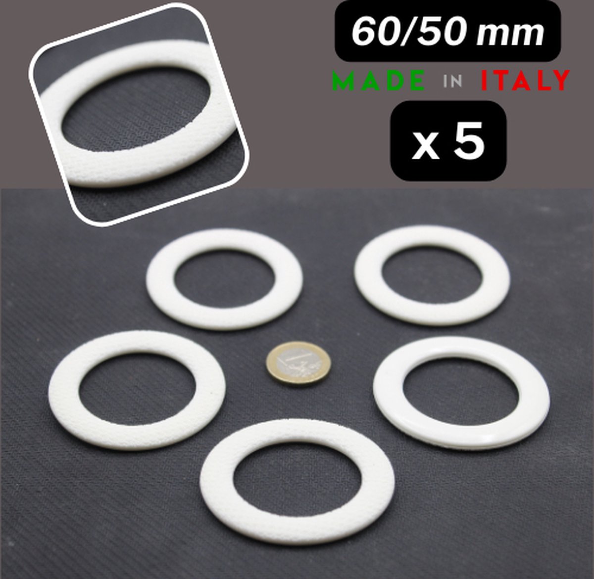 Afdichting O-ring nitrilrubber 125 mm binnendiameter 135 mm buitendiameter 5 mm breedte ronde afdichting zwart 5 stuks