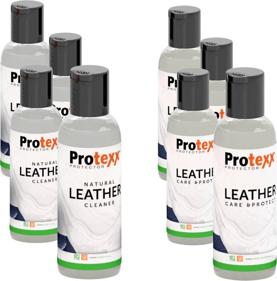 Protexx Natural Leather Cleaner 4 x 75ml + Leather Care & Protect 4 x 75ml